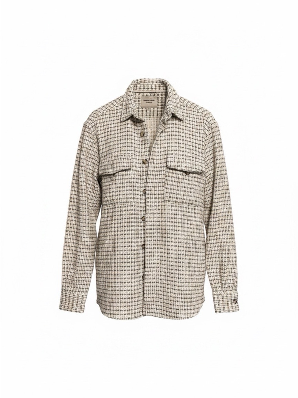 Women’s Beige Check Button-Up Shacket